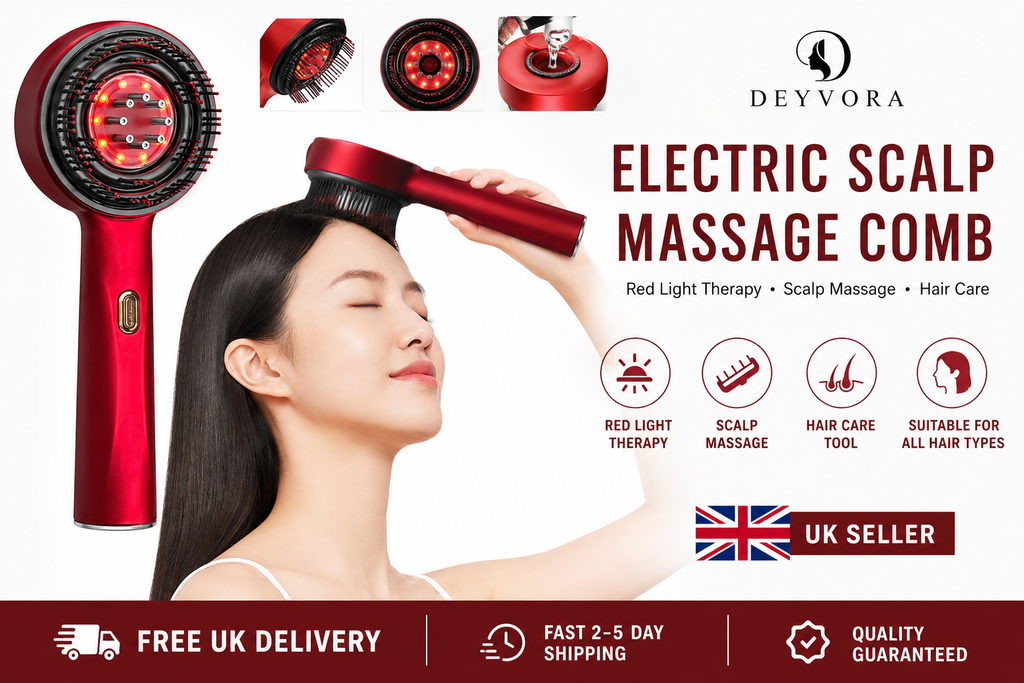 Electric Scalp Massage Comb Hair Growth Red Light Therapy Brush