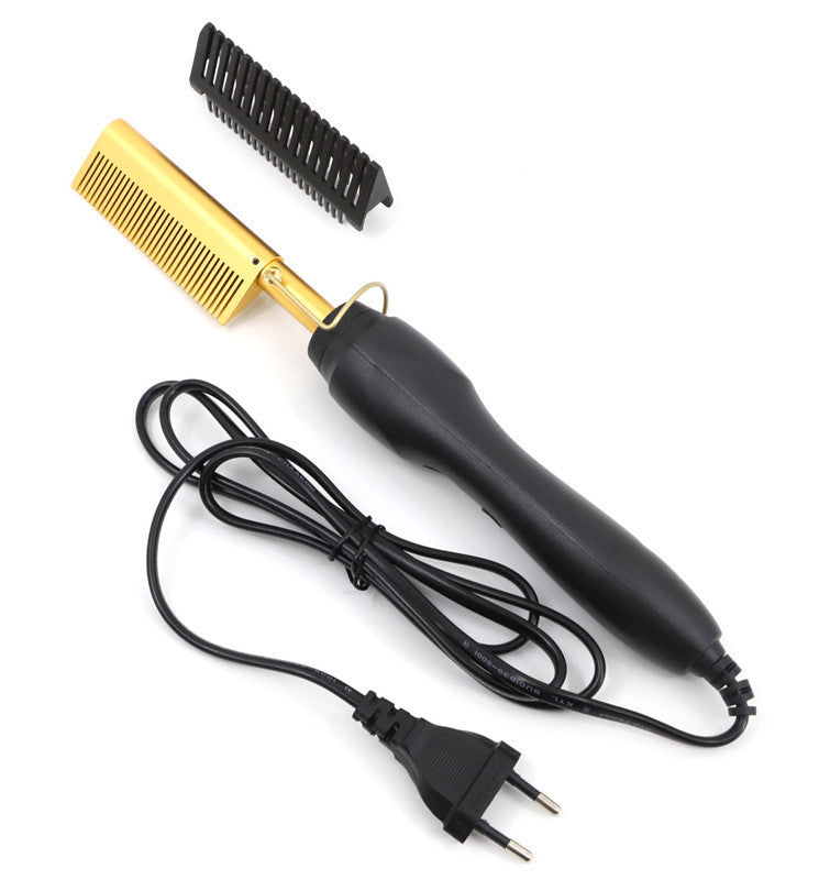 Electric Hot Comb Hair Straightener with Adjustable Heat