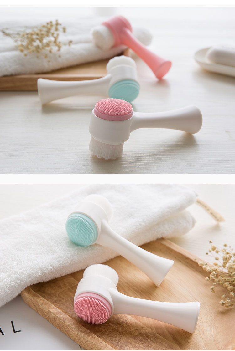 2-in-1 Facial Cleansing Brush for Deep Clean & Gentle Face Massage