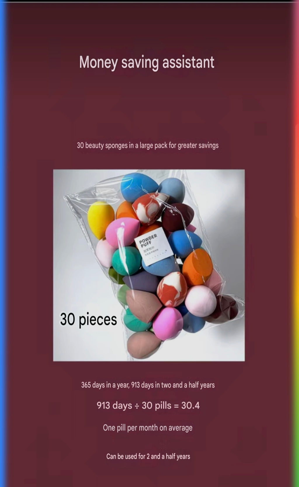 30PCS Beauty Blender Sponge Set Soft Makeup Sponges