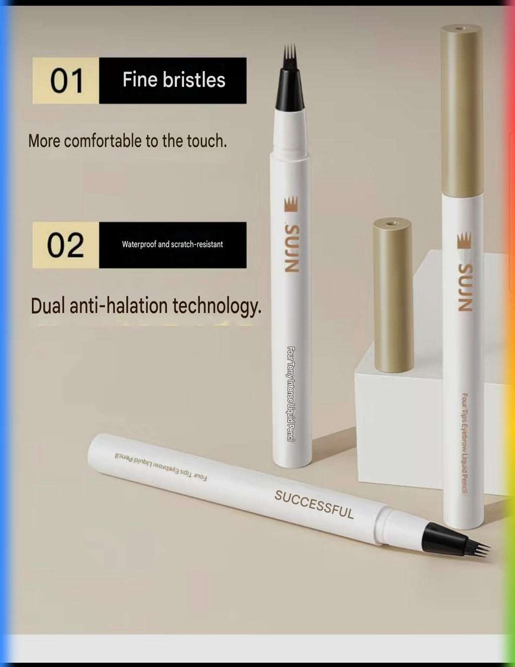 3PCS 4 Point Microblading Eyebrow Pen Waterproof Hair Stroke Brow Pencil