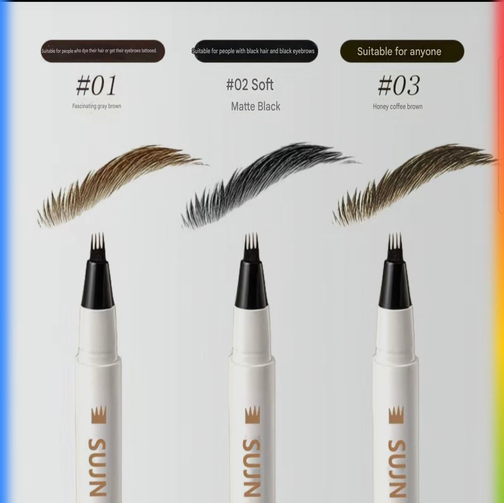 3PCS 4 Point Microblading Eyebrow Pen Waterproof Hair Stroke Brow Pencil