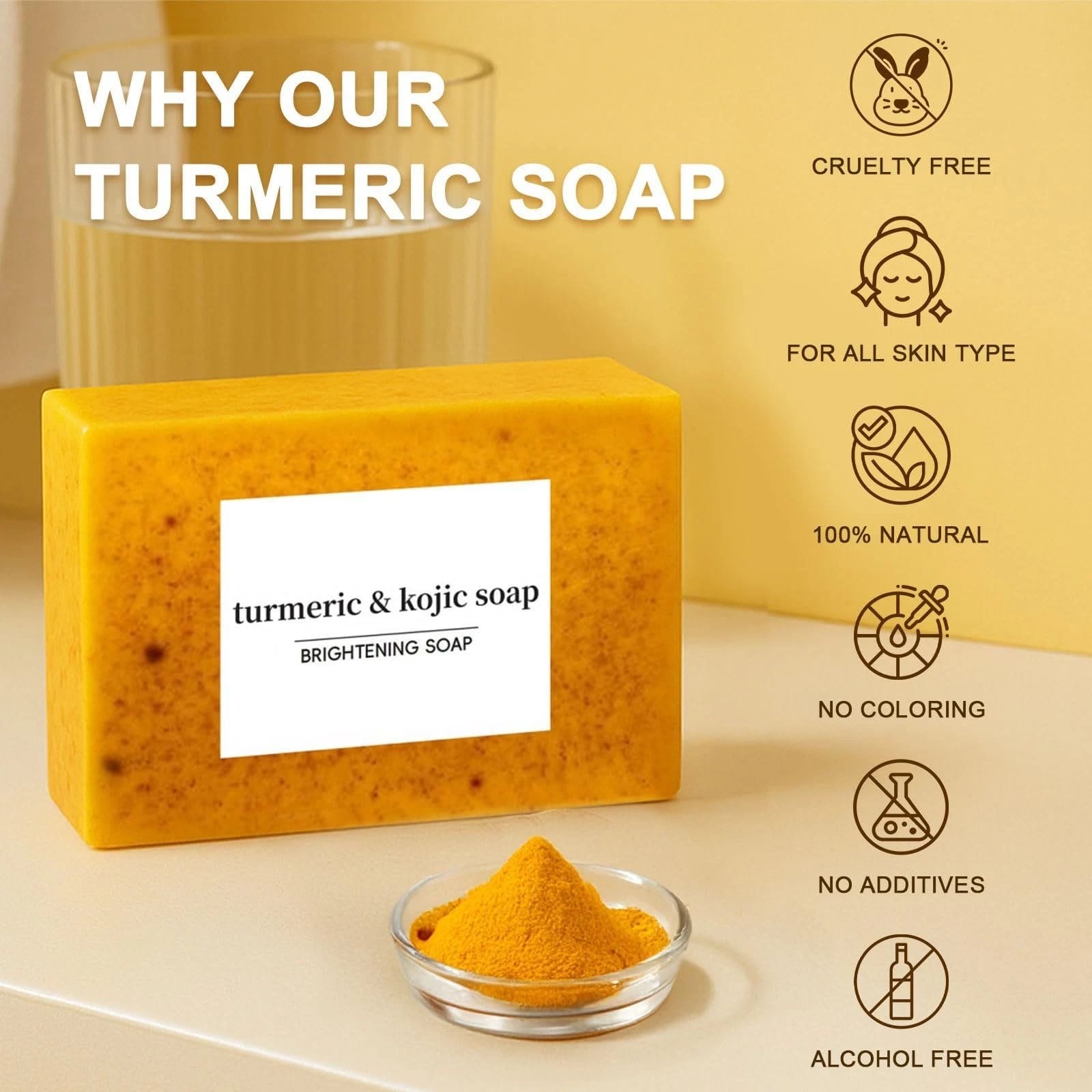 5 Pack Turmeric &Kojic Brightening Soap