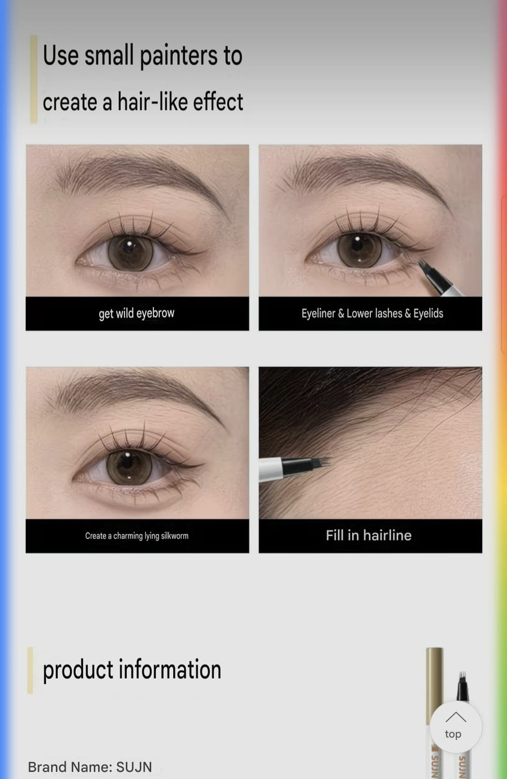 3PCS 4 Point Microblading Eyebrow Pen Waterproof Hair Stroke Brow Pencil