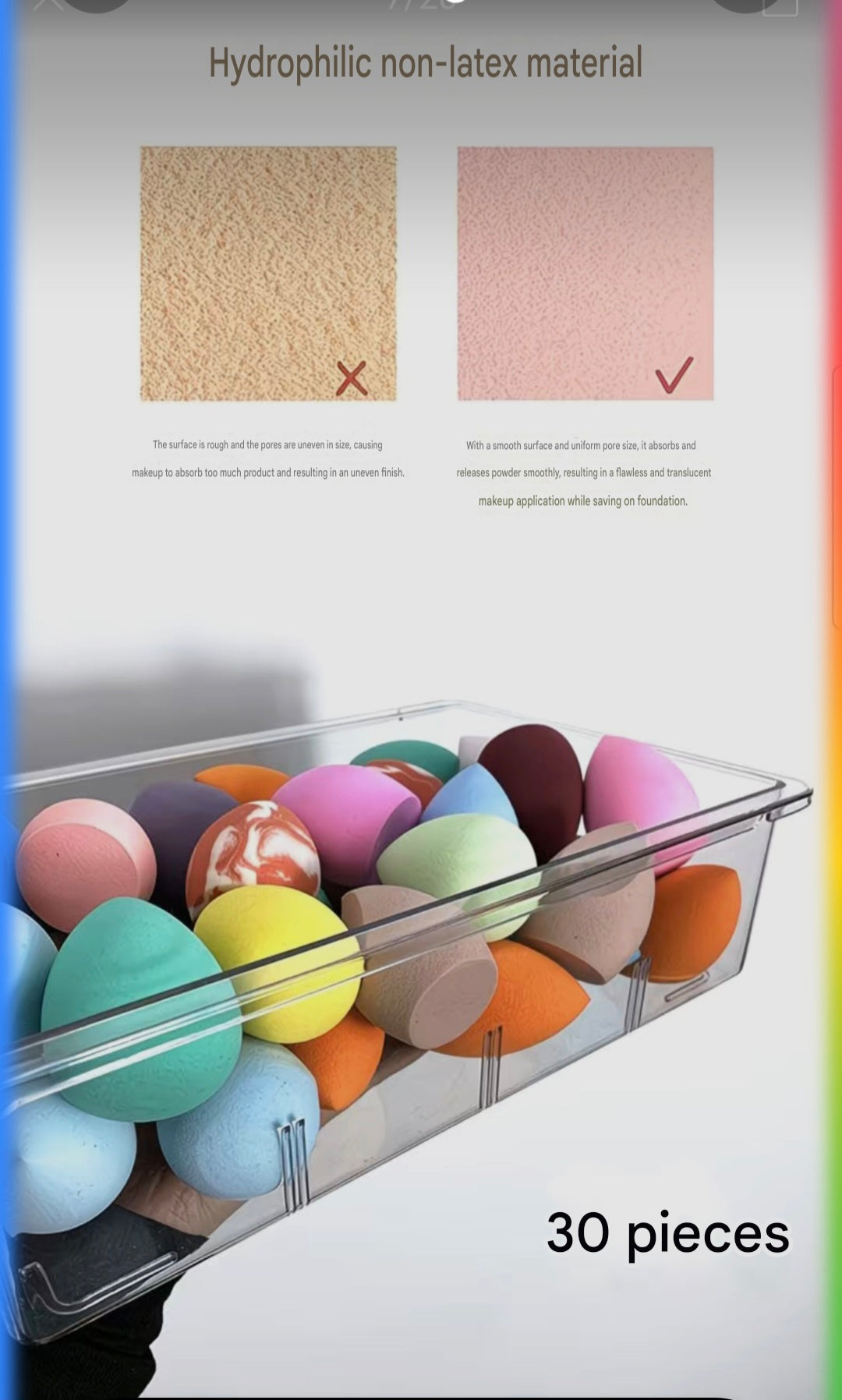 30PCS Beauty Blender Sponge Set Soft Makeup Sponges