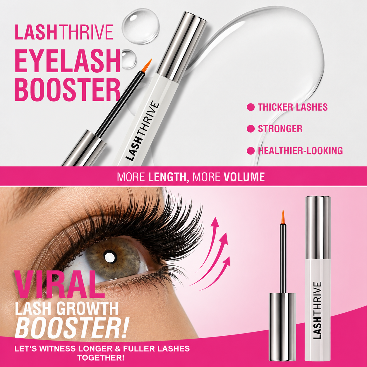 Lash Growth Serum Eyelash Enhancer Longer Fuller & Stronger Lashes